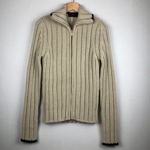 Zara Man Zipper Tan Sweater Medium
